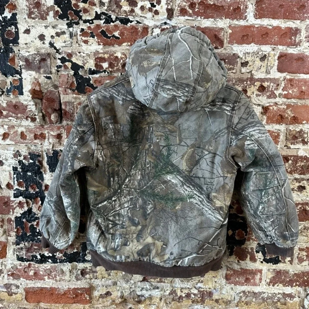 Carhartt Jacket Boys Medium 8-10 Real Tree Long Sleeve Full Zip Camouflage